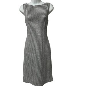 Charlotte Russe  sleeveless mock neck Dress Silver Gray L Fitted Stretch Sexy